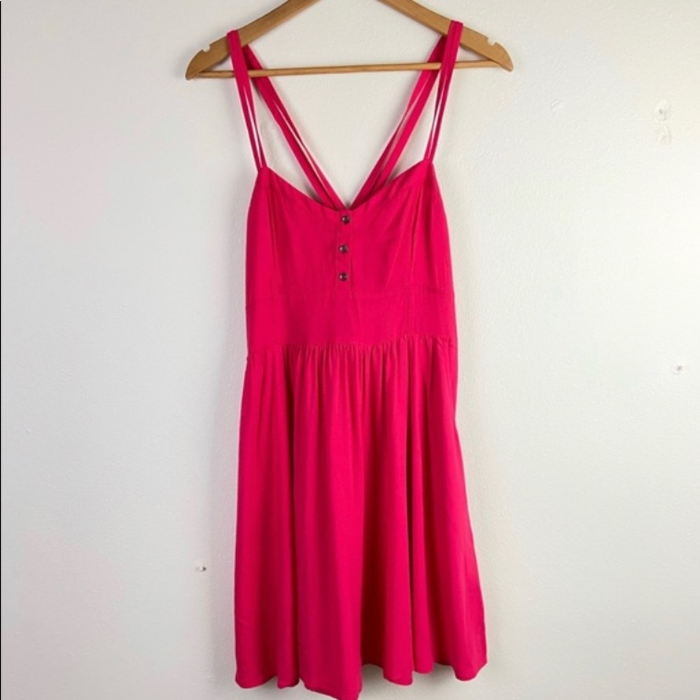 Express Red Button Down Dress